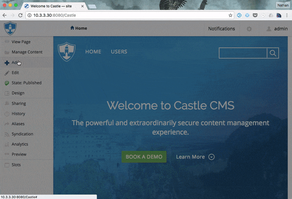 Castle add mosaic page GIF