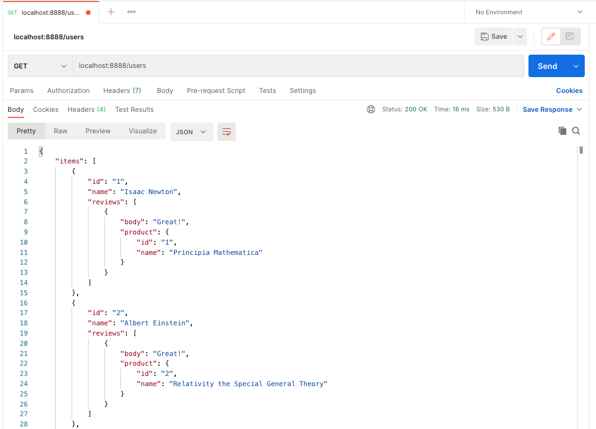 Postman example